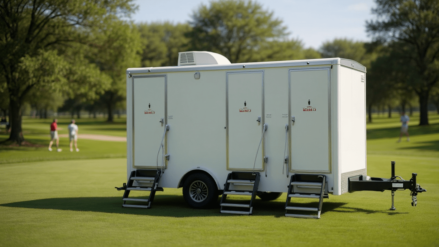 golf reference trailer restroom trailer on golf course