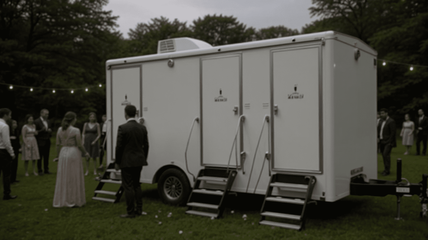 trailer at wedding Restroom trailer at a wedding